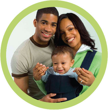 A young family and their child